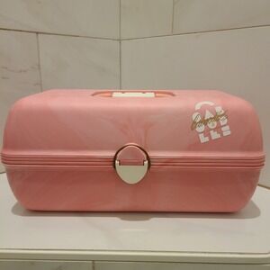 Caboodles of California Pink Swirl  Large Makeup Case Vintage 3 Tier With Mirror